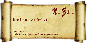 Nadler Zsófia névjegykártya
